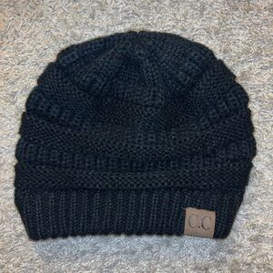 C.C Black Knit Beanie